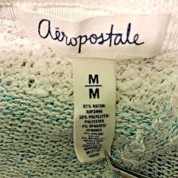 Aeropostale Wrap Back Womens M Open Metallic Knit Sweater Fairy Angelcore Lolita - Picture 6 of 7